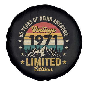 55th Birthday Spare Tire Cover Vintage 1971 Limited Edition Retro 55 Years Of Being Awesome Mountain TS11 Print Your Wear