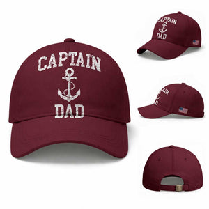 Captain Dad Baseball Cap Boat Pontoon Father Fishing Sailor