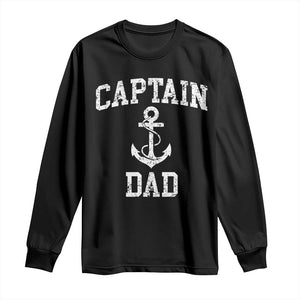 Captain Dad Long Sleeve Shirt Boat Pontoon Father Fishing Sailor TS11 Black Print Your Wear