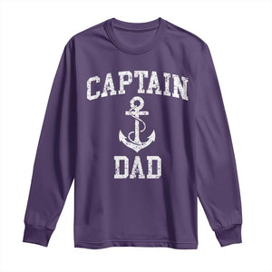Captain Dad Long Sleeve Shirt Boat Pontoon Father Fishing Sailor TS11 Purple Print Your Wear