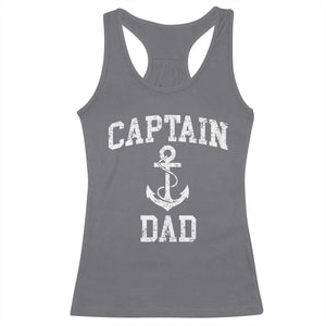 Captain Dad Racerback Tank Top Boat Pontoon Father Fishing Sailor TS11 Charcoal Print Your Wear