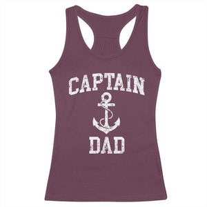 Captain Dad Racerback Tank Top Boat Pontoon Father Fishing Sailor TS11 Maroon Print Your Wear