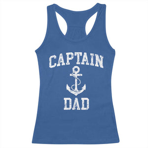 Captain Dad Racerback Tank Top Boat Pontoon Father Fishing Sailor TS11 Royal Blue Print Your Wear
