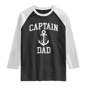 Captain Dad Raglan Shirt Boat Pontoon Father Fishing Sailor TS11 Black White Print Your Wear
