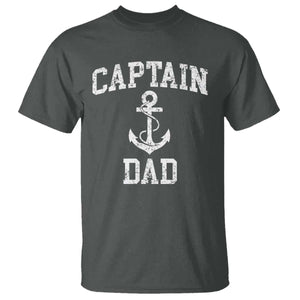 Captain Dad T Shirt Boat Pontoon Father Fishing Sailor TS11 Dark Heather Print Your Wear