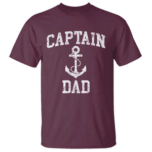 Captain Dad T Shirt Boat Pontoon Father Fishing Sailor TS11 Maroon Print Your Wear