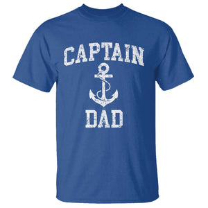 Captain Dad T Shirt Boat Pontoon Father Fishing Sailor TS11 Royal Blue Print Your Wear