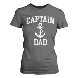 Captain Dad T Shirt For Women Boat Pontoon Father Fishing Sailor TS11 Dark Heather Print Your Wear