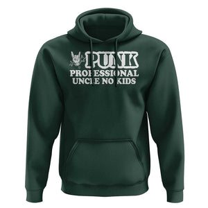 Funny Uncle Hoodie Professional Uncle No Kids Rock Hand Sign TS11 Dark Forest Green Print Your Wear