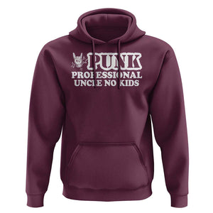 Funny Uncle Hoodie Professional Uncle No Kids Rock Hand Sign TS11 Maroon Print Your Wear