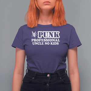 Funny Uncle T Shirt For Women Professional Uncle No Kids Rock Hand Sign TS11 Purple Print Your Wear