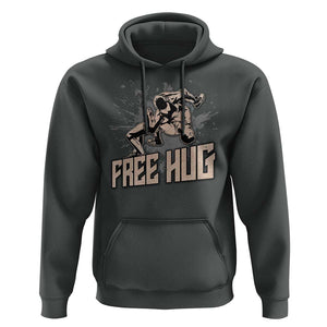 Funny Wrestling Hoodie Free Hug Vintage Wrestler TS11 Dark Heather Print Your Wear