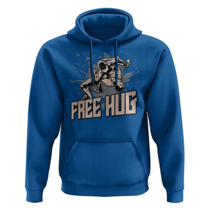 Funny Wrestling Hoodie Free Hug Vintage Wrestler TS11 Royal Blue Print Your Wear