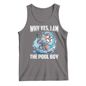 Funny Why Yes I Am The Pool Boy Tank Top Swimming Swimmer Cool Poseidon Water TS11 Deep Heather Print Your Wear