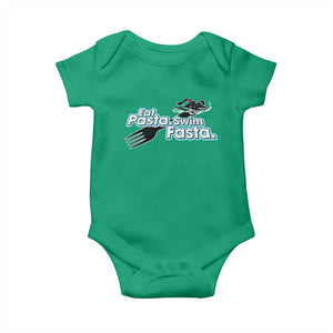 Funny Swimmer Baby Onesie Eat Pasta Swim Fasta Fork Swimming TS11 Irish Green Print Your Wear