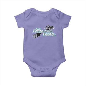 Funny Swimmer Baby Onesie Eat Pasta Swim Fasta Fork Swimming TS11 Violet Print Your Wear