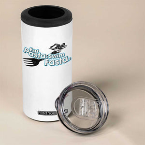 Funny Swimmer 4 in 1 Can Cooler Tumbler Eat Pasta Swim Fasta Fork Swimming TS11 Print Your Wear