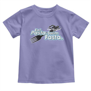 Funny Swimmer Toddler T Shirt Eat Pasta Swim Fasta Fork Swimming TS11 Violet Print Your Wear