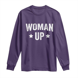 Woman Up Long Sleeve Shirt Fitness Gym Workout Feminist TS11 Purple Print Your Wear