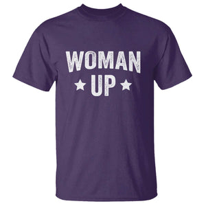 Woman Up T Shirt Fitness Gym Workout Feminist TS11 Purple Print Your Wear