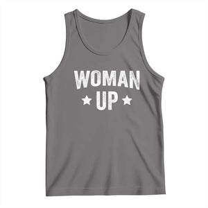 Woman Up Tank Top Fitness Gym Workout Feminist TS11 Deep Heather Print Your Wear