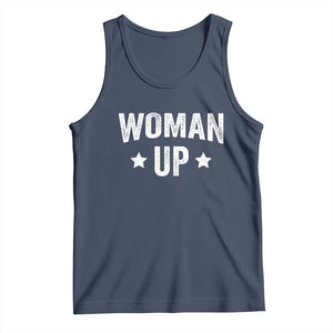 Woman Up Tank Top Fitness Gym Workout Feminist TS11 Navy Print Your Wear