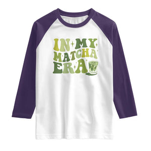 In My Matcha Era Raglan Shirt Matcha Latte Lover TS11 White Purple Print Your Wear