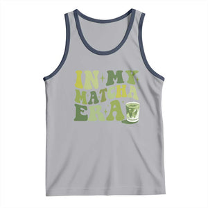 In My Matcha Era Tank Top Matcha Latte Lover TS11 Athletic Heather Navy Print Your Wear