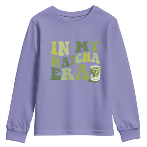 In My Matcha Era Youth Sweatshirt Matcha Latte Lover TS11 Violet Print Your Wear