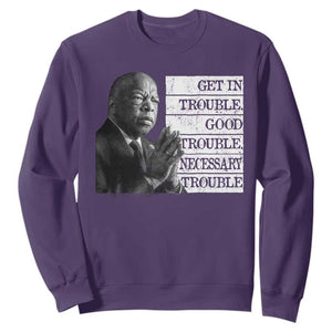 John Lewis Sweatshirt Get In Good Necessary Trouble Social Justice TS11 Purple Print Your Wear