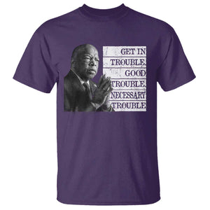John Lewis T Shirt Get In Good Necessary Trouble Social Justice TS11 Purple Print Your Wear