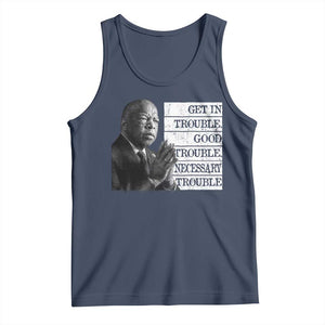 John Lewis Tank Top Get In Good Necessary Trouble Social Justice TS11 Navy Print Your Wear