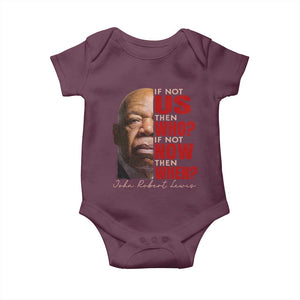 John Lewis Baby Onesie If Not Us Then Who If Not Now Then When TS11 Maroon Print Your Wear