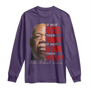 John Lewis Long Sleeve Shirt If Not Us Then Who If Not Now Then When TS11 Purple Print Your Wear