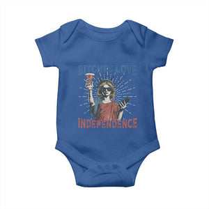 Funny Bitches Love Independence 4th Of July Baby Onesie Retro Statue Of Liberty TS11 Royal Blue Print Your Wear