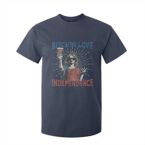 Funny Bitches Love Independence 4th Of July T Shirt For Kid Retro Statue Of Liberty TS11 Navy Print Your Wear