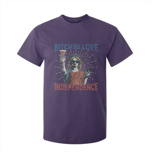 Funny Bitches Love Independence 4th Of July T Shirt For Kid Retro Statue Of Liberty TS11 Purple Print Your Wear