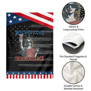 Funny Bitches Love Independence 4th Of July Garden Flag Retro Statue Of Liberty TS11 Print Your Wear