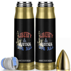 Funny 4th of July Liberty And Justice For All Bullet Tumbler Statue Of Liberty TS11 Black Print Your Wear