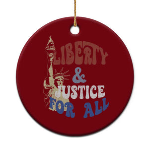 Funny 4th of July Liberty And Justice For All Ceramic Ornament Statue Of Liberty TS11 1pc Red Print Your Wear