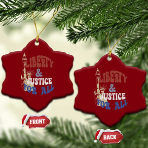 Funny 4th of July Liberty And Justice For All Ceramic Ornament Statue Of Liberty TS11 Print Your Wear