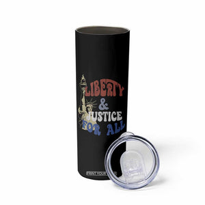 Funny 4th of July Liberty And Justice For All Skinny Tumbler Statue Of Liberty TS11 Print Your Wear