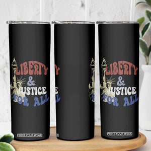Funny 4th of July Liberty And Justice For All Skinny Tumbler Statue Of Liberty TS11 Print Your Wear
