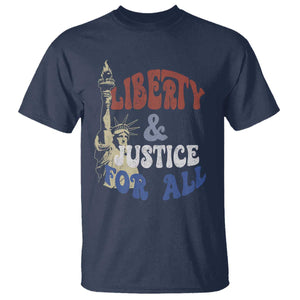 Funny 4th of July Liberty And Justice For All T Shirt Statue Of Liberty TS11 Navy Print Your Wear