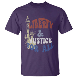 Funny 4th of July Liberty And Justice For All T Shirt Statue Of Liberty TS11 Purple Print Your Wear