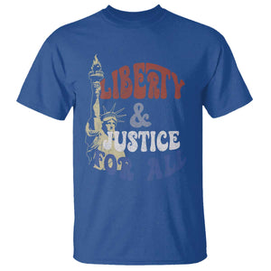 Funny 4th of July Liberty And Justice For All T Shirt Statue Of Liberty TS11 Royal Blue Print Your Wear