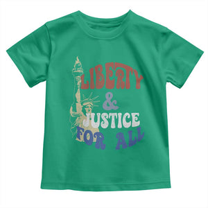 Funny 4th of July Liberty And Justice For All Toddler T Shirt Statue Of Liberty TS11 Irish Green Print Your Wear