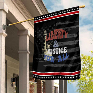 Funny 4th of July Liberty And Justice For All Garden Flag Statue Of Liberty TS11 Distressed Black Red Print Your Wear
