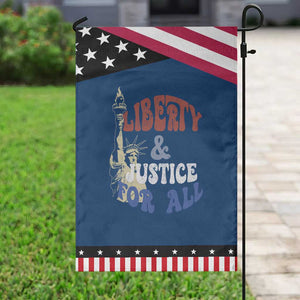 Funny 4th of July Liberty And Justice For All Garden Flag Statue Of Liberty TS11 Classic Blue Black Print Your Wear