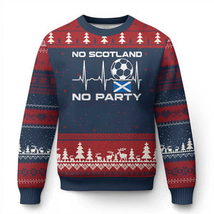No Scotland No Party Ugly Christmas Sweater Scotland Football Proud Scottish Fan